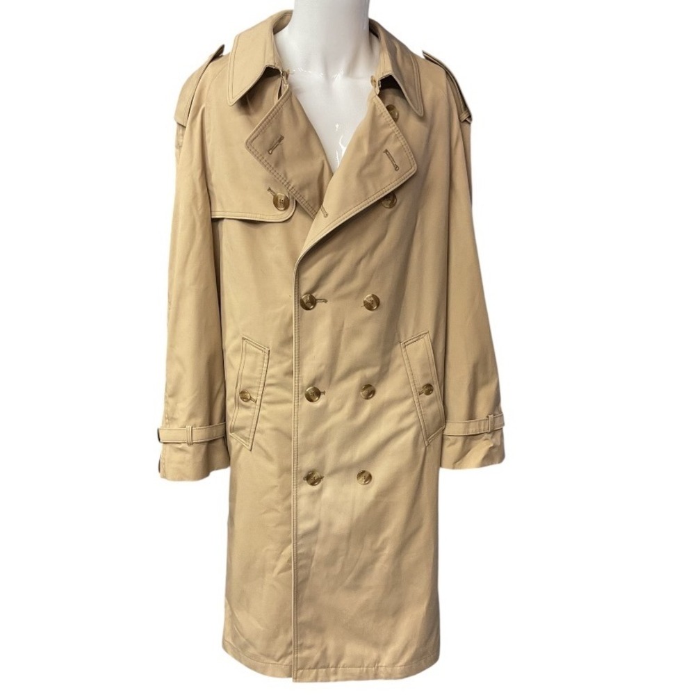 Unbranded Nova Check Double Breasted Collared Long Sleeve Trench Coat Size 43